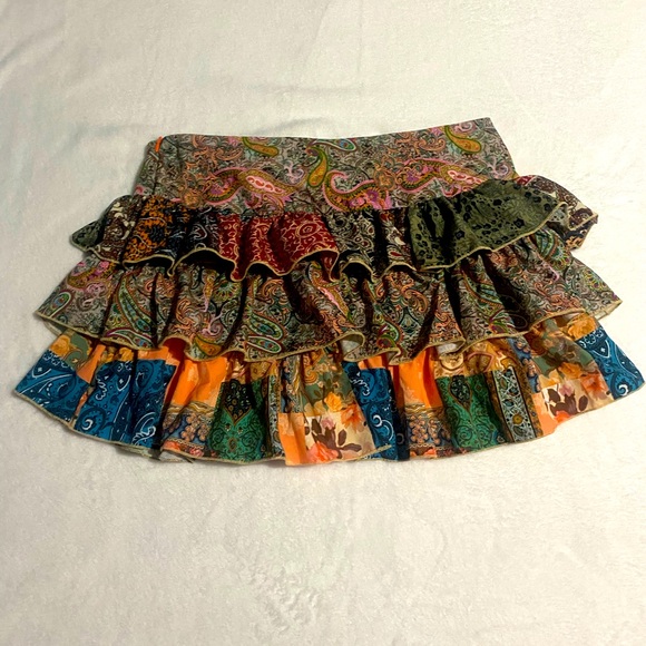 Paisley Print Bohemian Style Mini Skirt | Medium - Picture 13 of 13